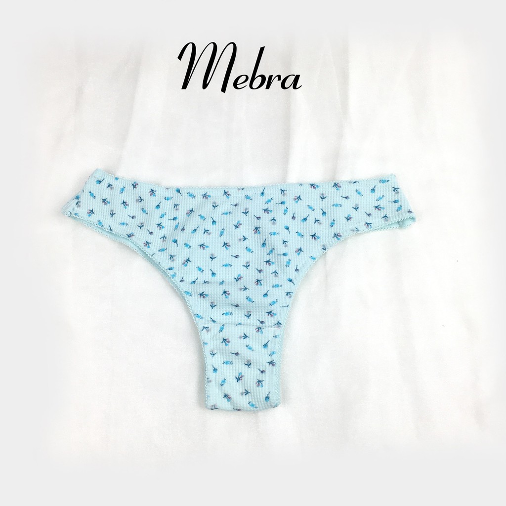 Set đồ lót cotton có gọng không đệm màu xanh ngọc họa tiết đáng yêu Mebra | BigBuy360 - bigbuy360.vn