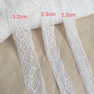 Ren cotton , màu trắng sáng , size 2.2cm , 2.5cm và 3.2cm (dây 5 mét)
