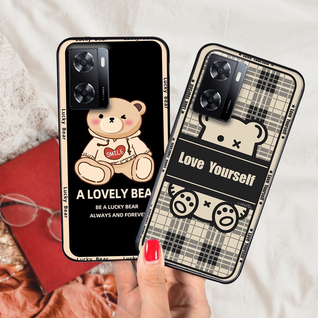 ỐP lưng Oppo A57 4G - Oppo A57 2022 gấu phá cách siêu đẹo bo viền đẹp