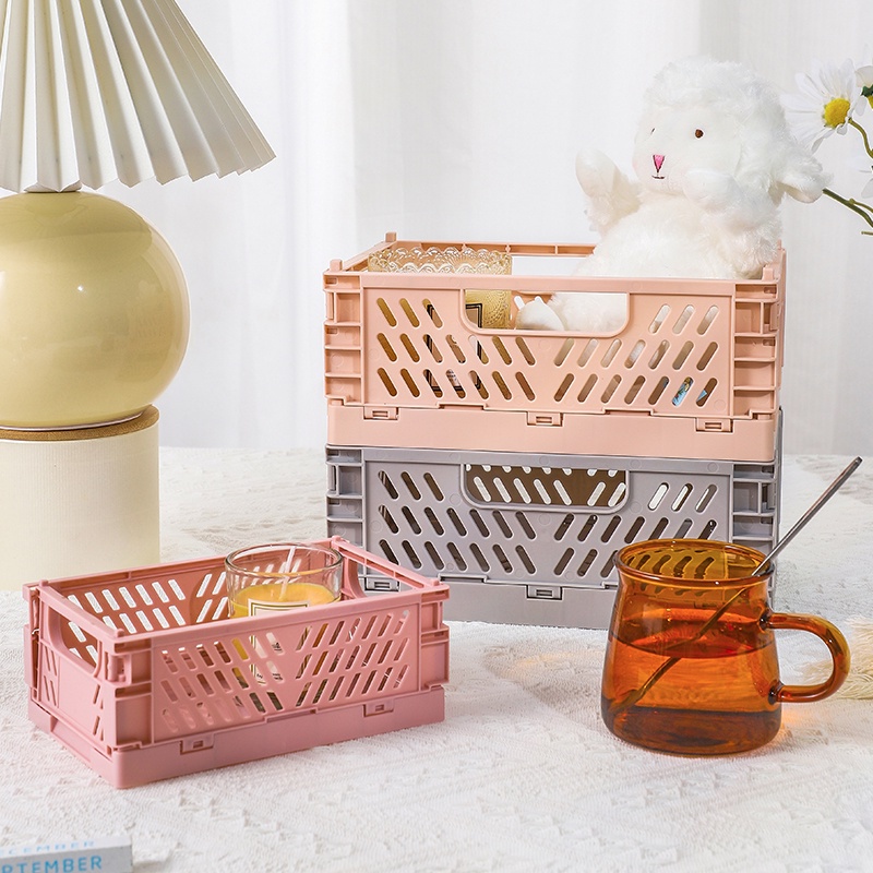 Rổ đựng đồ để bàn gấp gọn lại được dành cho học sinh nhân viên văn phòng sử dụng tại nhà