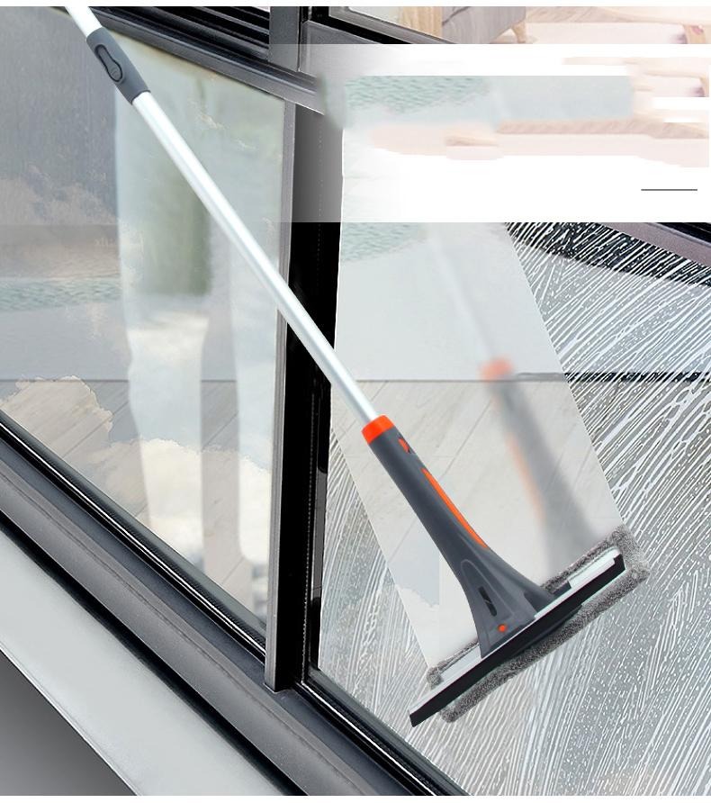 Chổi lau kính cán dài tháo lắp linh hoạt, tích hợp bình xịt, gạt nước lau sạch ngay cả ở trên cao