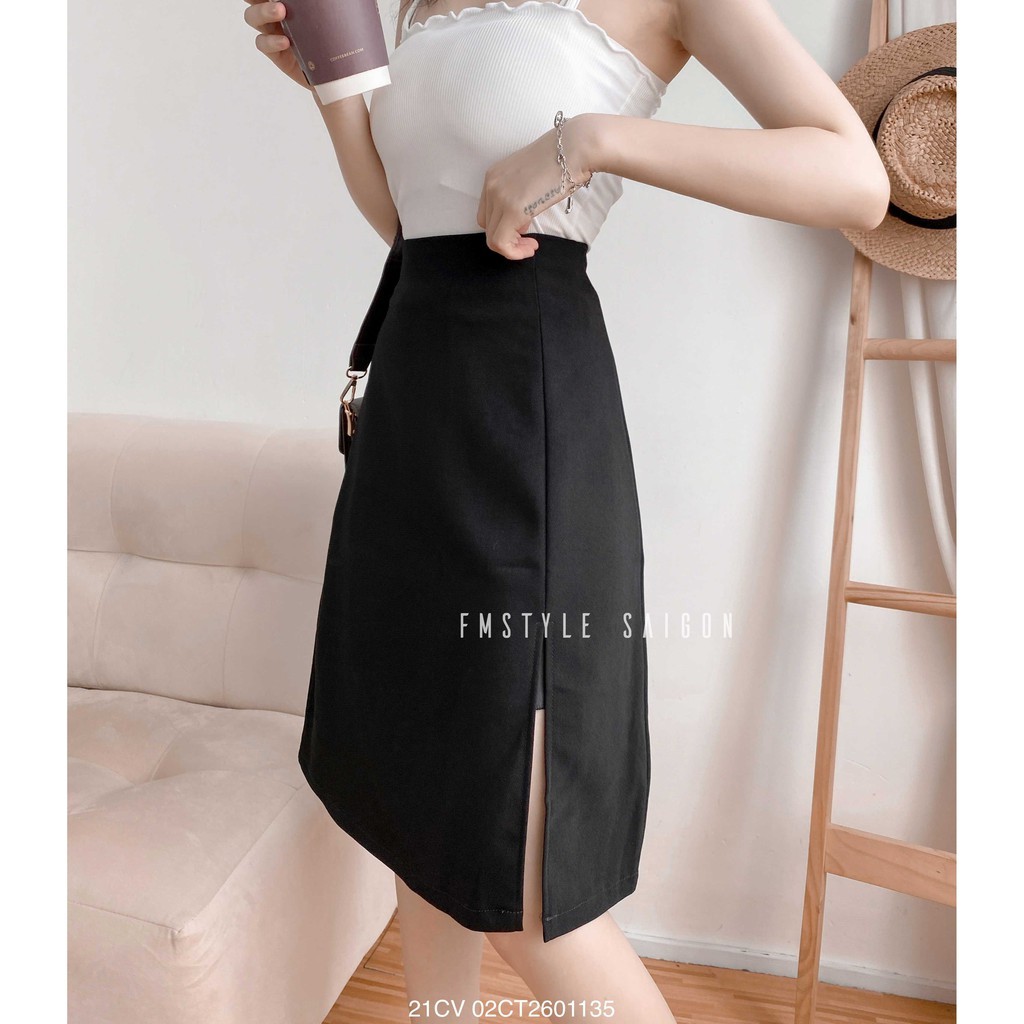 Chân váy dài trơn xẻ tà Ulzzang thời trang nữ Fmstyle Saigon 21CV06CT1101