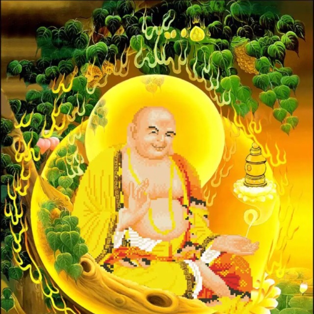 Tranh thêu chữ thập phật di lặc(. 50x 61)