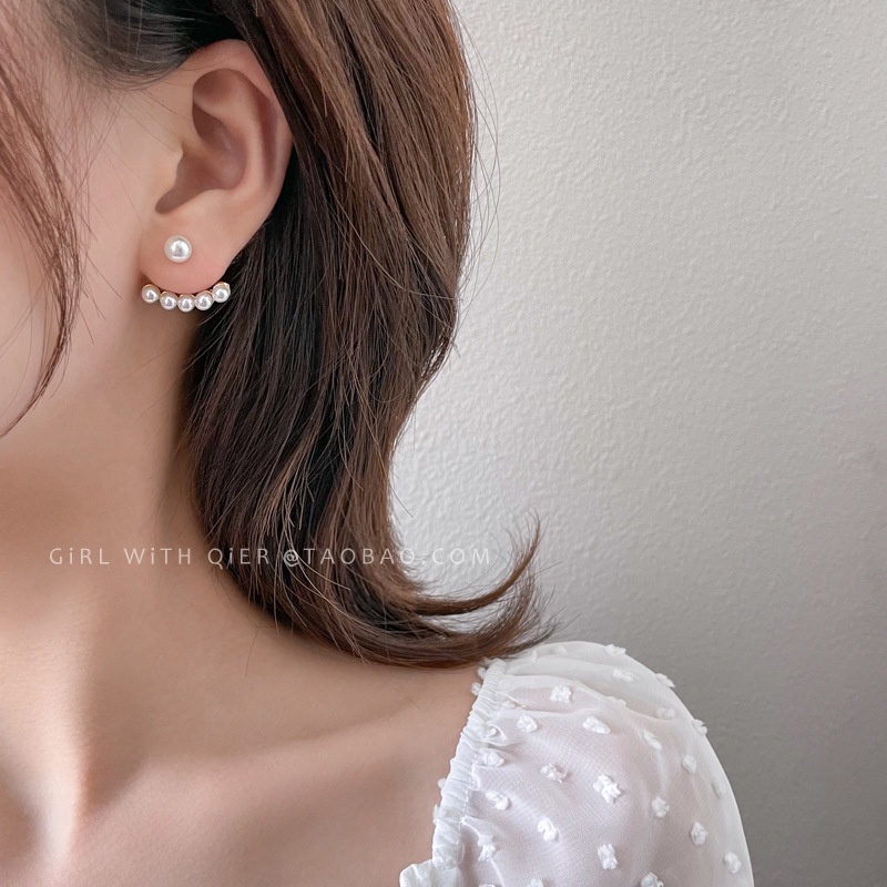 Khuyên tai đính ngọc trai đơn giản dễ thương không gây dị ứng cho nữ