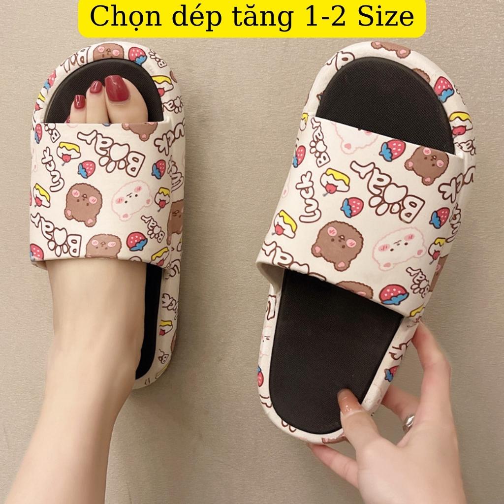 Dép quai ngang Unisex popular gấu LUCK