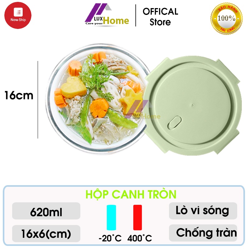 Hộp đựng canh chống tràn bằng thủy tinh, hộp đựng thức ăn 1 ngăn