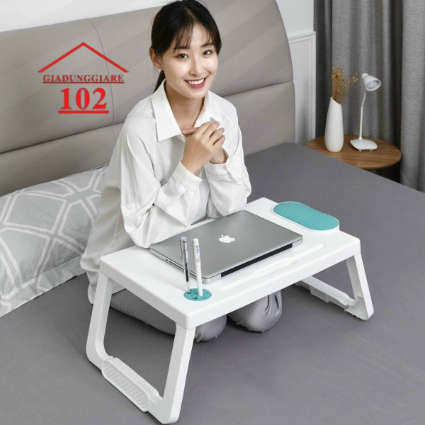 Bàn học gấp gọn nhựa Việt Nhật có khe cắm Ipad, bàn học làm việc thông minh -gọn gàng -siêu tiện lợi