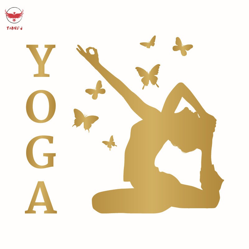 Miếng Dán Tường Hình Người Tập Yoga Chống Thấm Nước