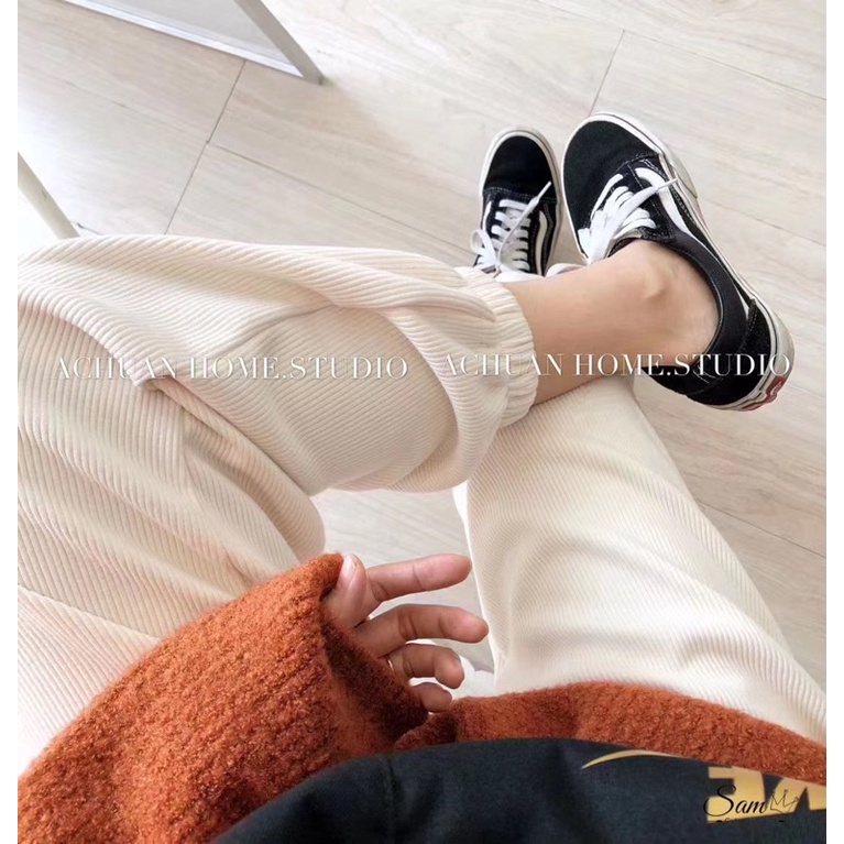 Quần jocgger nhung tăm QC ( 4 màu nâu , be , xám , đen )