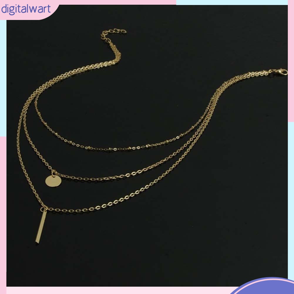 Dây Chuyền Hợp Kim 3 Tầng Mặt Tròn Thời Trang Cho Nữ