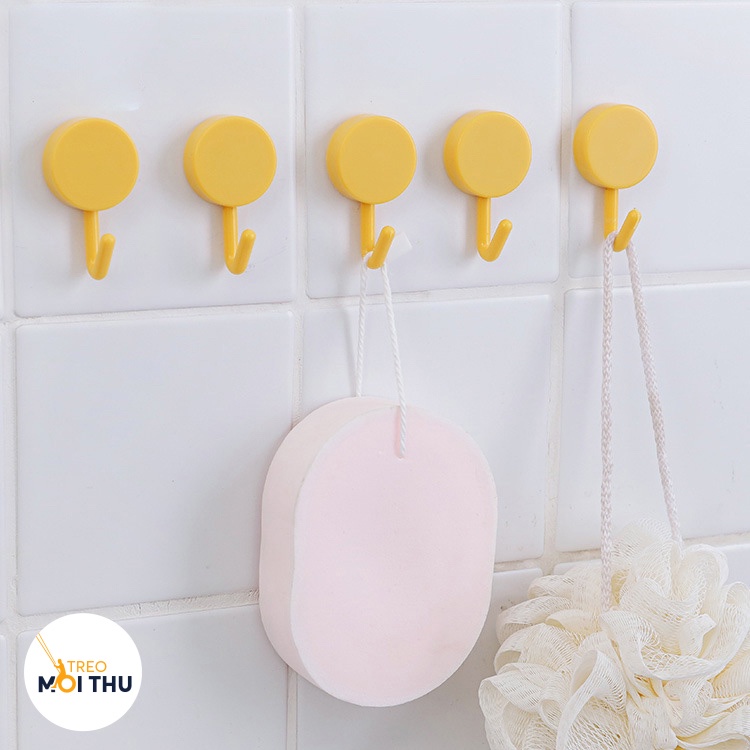 Túi 10 Móc Treo Nhựa Tròn HOOK20-SP - 2 màu - Tròn xoay đáng yêu - Treo Mọi Thứ