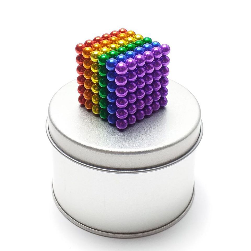 Bộ Bi Tạo Hình Thông Minh Sáng Tạo BuckyBalls Phiên bản Rainbow 6 màu 216 viên đường kính 5mm [ FULLBOX Video Sản Phẩm ]