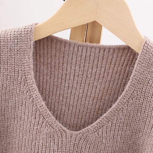 Áo len không tay cổ chữ V đơn giản cho bé