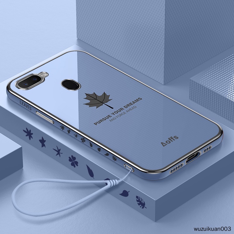 Ốp Điện Thoại Mềm Họa Tiết Lá Phong Cho OPPO A5S A7 A12 F9 OPPO A5 A3S A12E