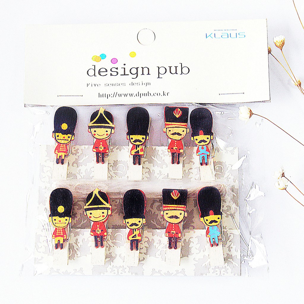 Kẹp gỗ kẹp ảnh mini hình chú lính chì ngộ nghĩnh - phụ kiện Handmade