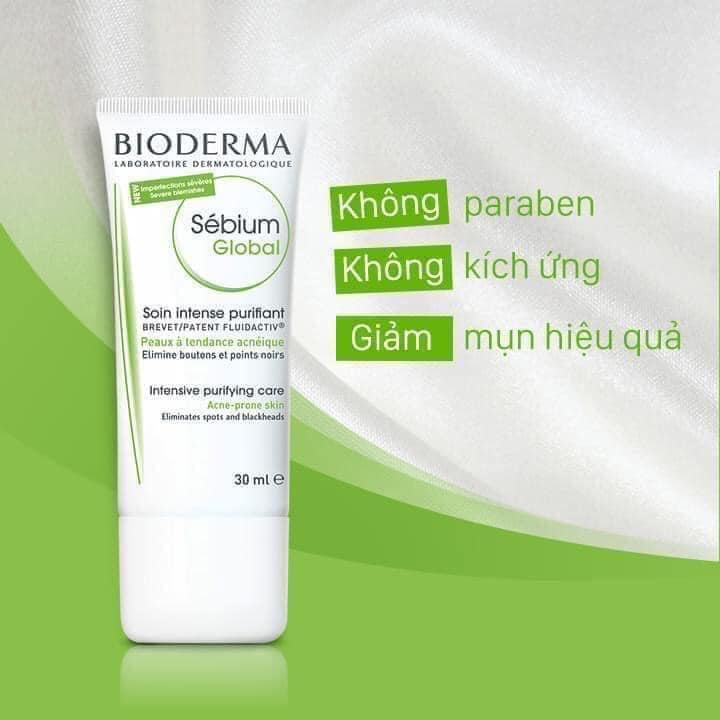 [CHÍNH HÃNG] Kem dưỡng Bioderma Sébium Hydra Xanh / Tím ẩm kiềm dầu, se khít lỗ chân lông, giảm mụn, dịu da