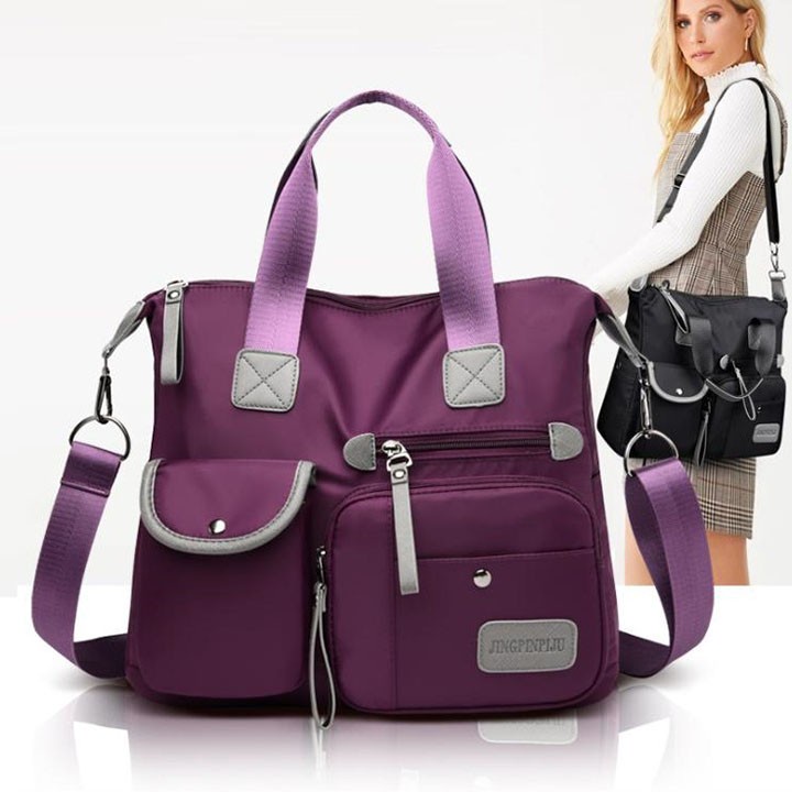 Túi xách vải dù chống nước, chống xước cao cấp size 34cm đựng vừa sổ A4 TUI-83