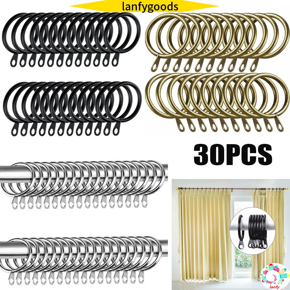 LANFY New Hanging Hooks Clips Metal Curtain Rings Accessories Heavy Duty Rings Home Decor Useful Curtains Rods/Multicolor/30pcs