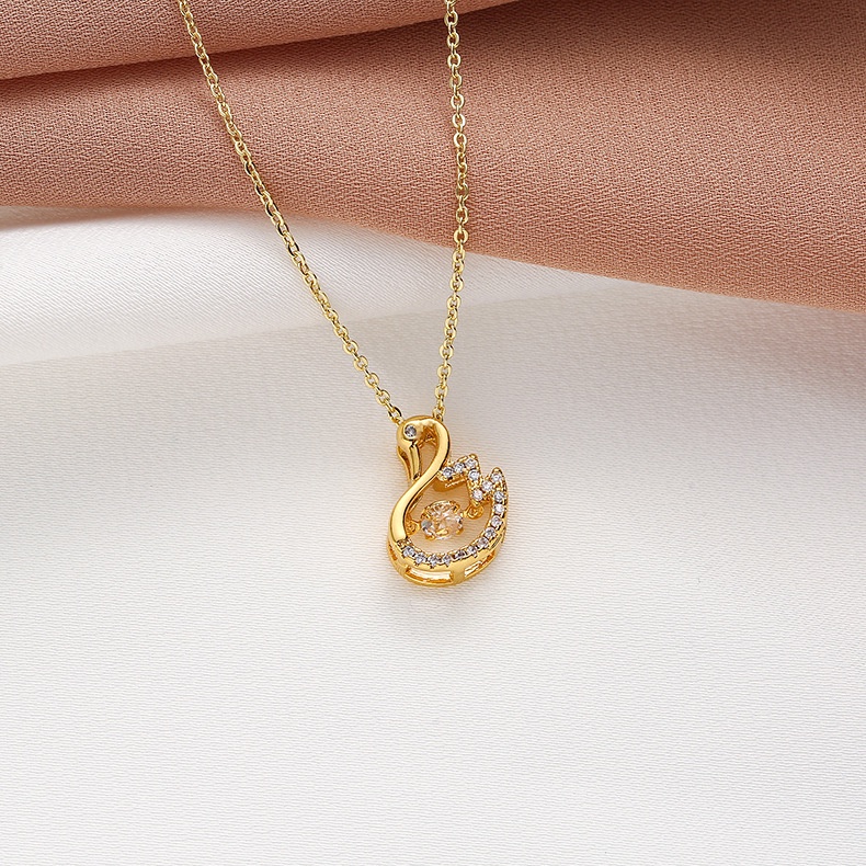 XiaoboACC Dây Chuyền Mặt Chữ Thập Bằng Thép Không Gỉ Mạ Vàng Đính Đá Zircon Không Dị Ứng Thời Trang Cho Nữ - 40CM+5CM