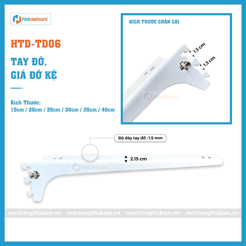 Tay đỡ đợt kính, đợt gỗ cài thanh ray M32M33 - HTDVN