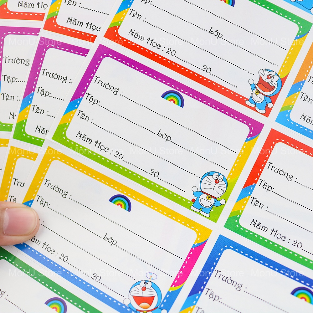 SET 5 tấm nhãn vở DORAEMON DOREMON dễ thương cute MON0346 TooYoo