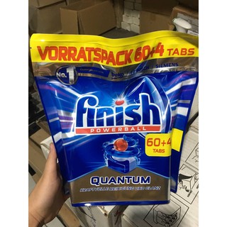 Viên rửa bát finish quantum 64 viên 3in1 dùng cho máy rửa bát chén