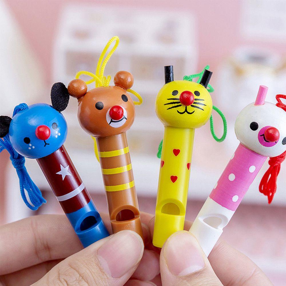 Còi Thổi Bằng Gỗ Nhiều Màu Kèm Dây Đeo Đồ Chơi Cho Bé