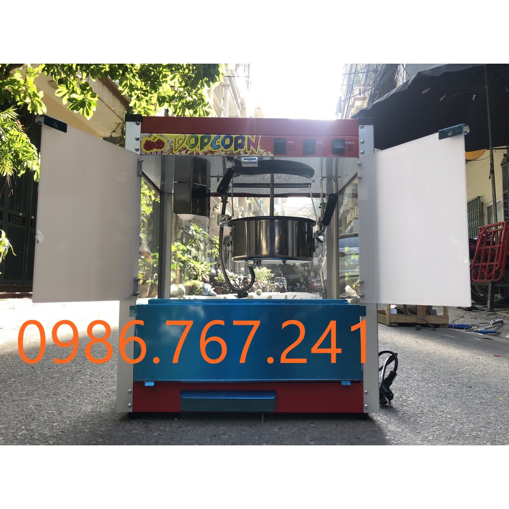 Máy làm bắp rang bơ, máy nổ bỏng ngô chất lượng có tủ kính