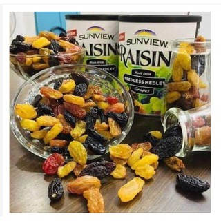 [Siêu Rẻ] Combo 2 hộp Nho khô Mỹ thập cẩm Sunview Raisins không chất bảo quản, thơm ngon 425gr