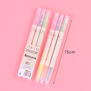Bút highlight màu pastel Lonita set 6 bút ghi nhớ thân tròn BHL01