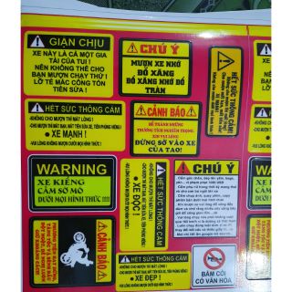 Tem dán biển cảnh báo