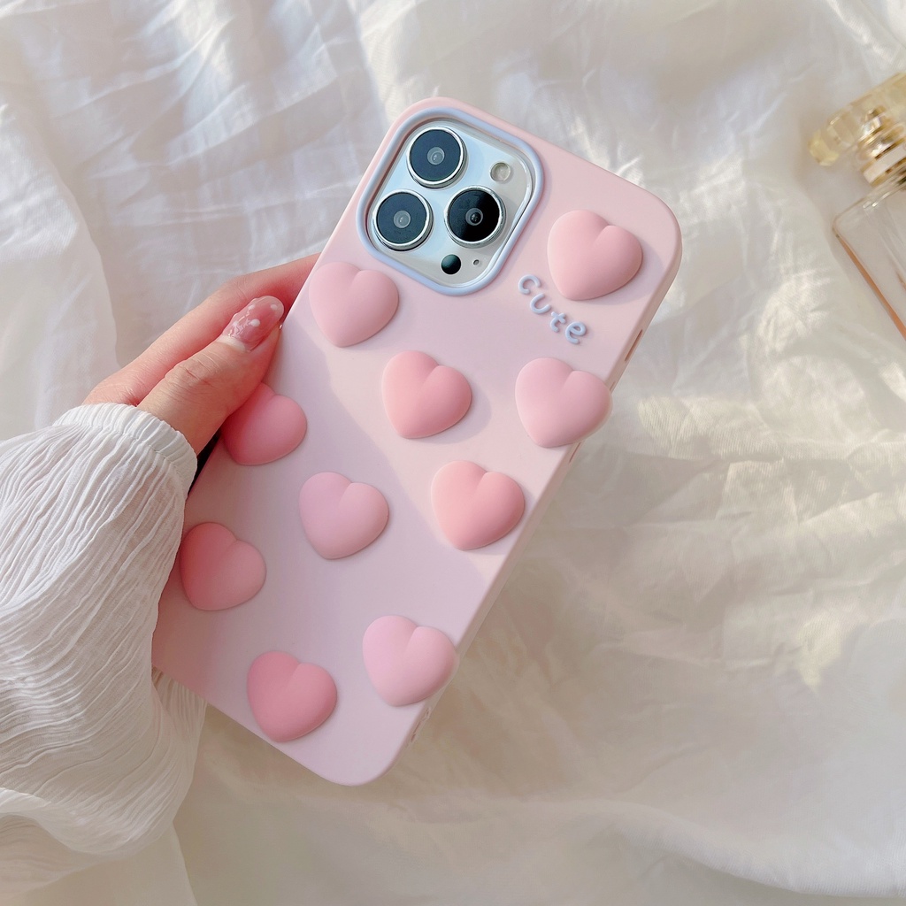 Ốp Điện Thoại tpu silicone Mềm Họa Tiết Trái Tim 3d Cho Iphone 12 pro max 11 pro max xs max xr x 13promax