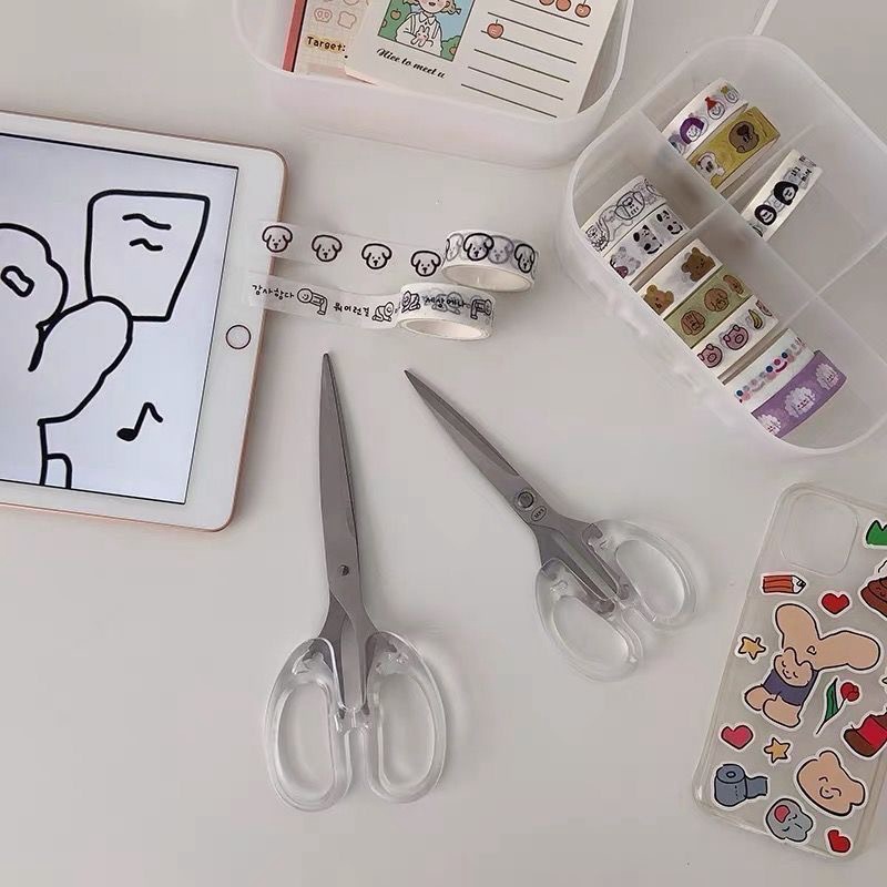 Kéo cắt giấy cầm tay nhỏ thiết kế đơn giản tiện dụng