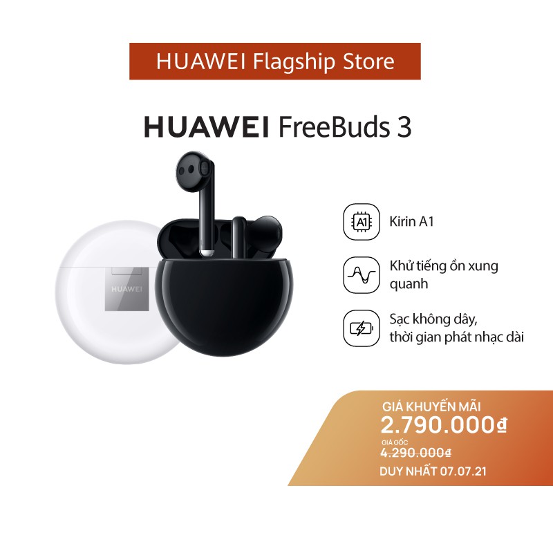 [Mã ELHWSEP2 giảm 5% đơn 500K] Tai nghe Bluetooth Huawei FreeBuds 3