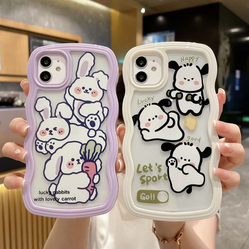 Ốp Điện Thoại TPU Silicon Mềm Chống Bụi Bẩn / Sốc Hình Cún / Thỏ / Củ Cải Cho IPhone 13 11 12 Pro Max 7 8 Plus X XR XSMAX