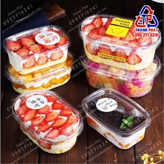 50 Hộp oval lớn đựng bánh lạnh tiramisu, mousse, chè thái dung tích 640ml - XY700