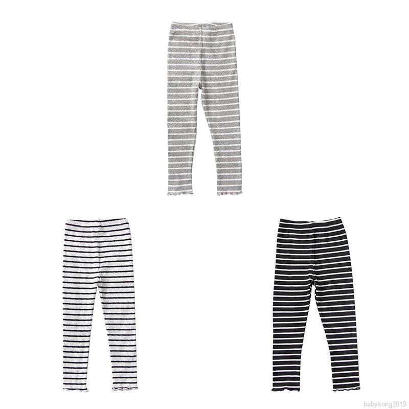 Quần legging họa tiết kẻ sọc thời trang thoải mái cho bé gái