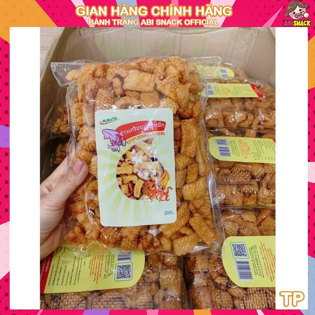 Bánh tráng ABI snack mực thái cay loại bim bim mực cay siêu ngon gói 200g thực phẩm và đồ uống | BigBuy360 - bigbuy360.vn