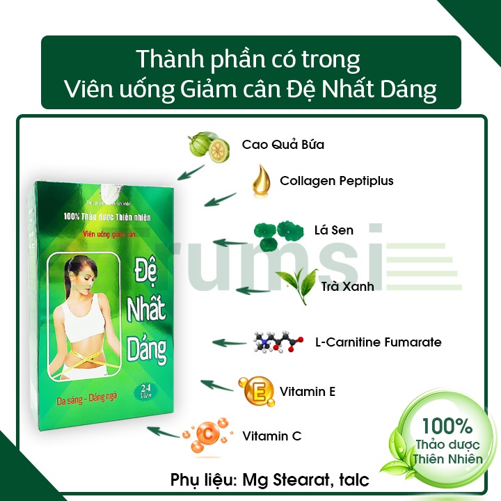 Viên uống giảm cân cấp tốc Đệ Nhất Dáng giúp đào thải mỡ thừa giảm mỡ vùng bụng đùi tại nhà nhanh chóng an toàn hiệu quả