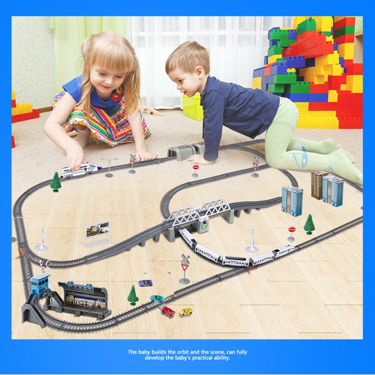 Đồ chơi tàu điện đường ray cỡ bự với nhiều chi tiết khác nhau mới nhất 2021 (tặng kèm pin)