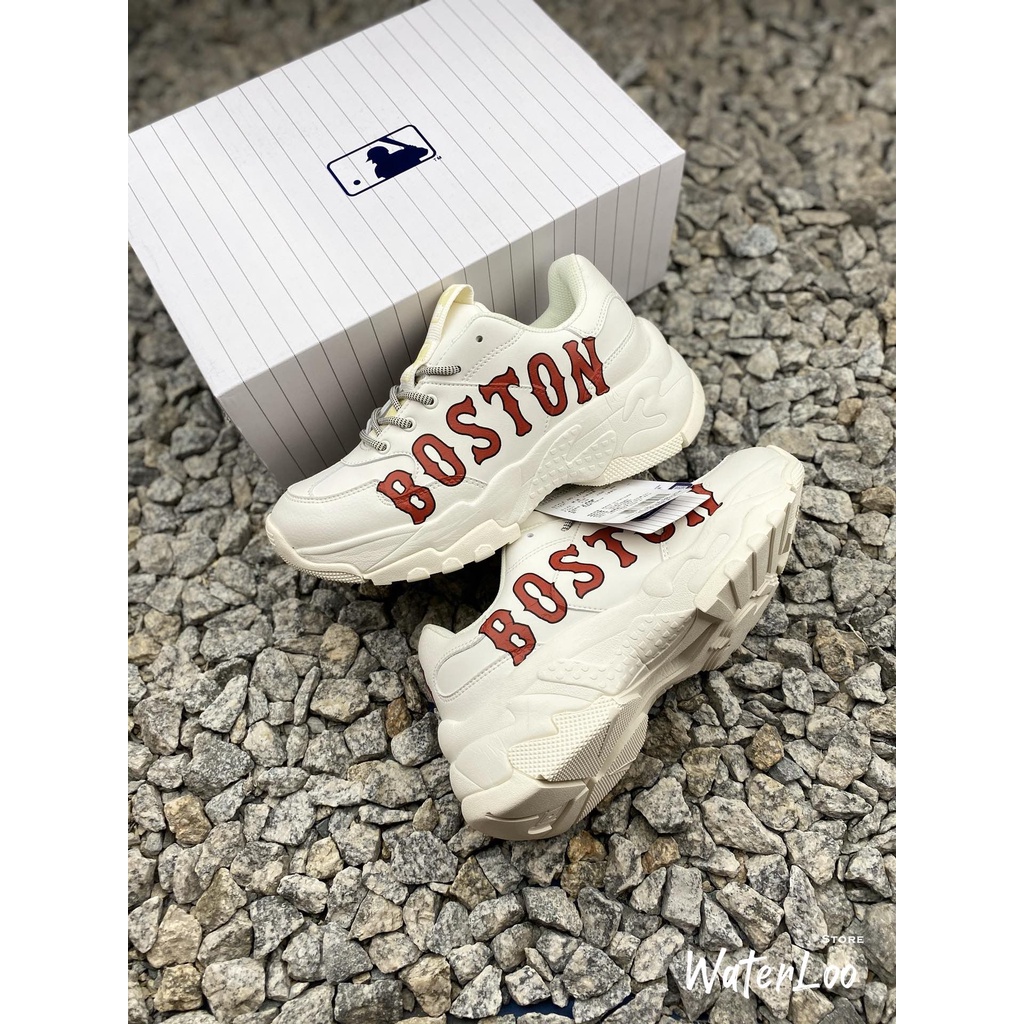 Giày Thể Thao Sneaker Nam Nữ MLB Boston Big Ball Chunky Trắng Chữ Boston đỏ