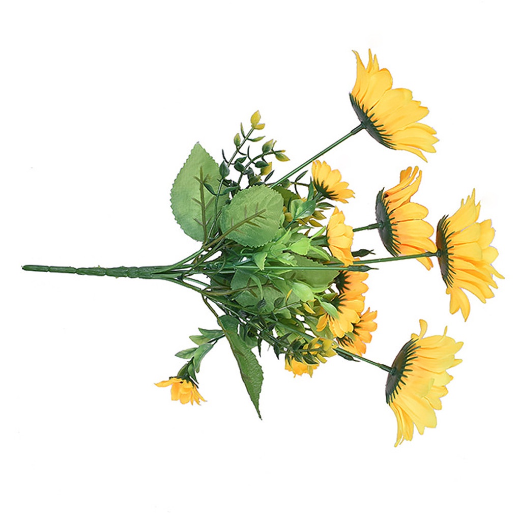 Bó hoa hướng dương nhân tạo bằng vải lụa trang trí nội thất văn phòng khách sạn tiệc cưới