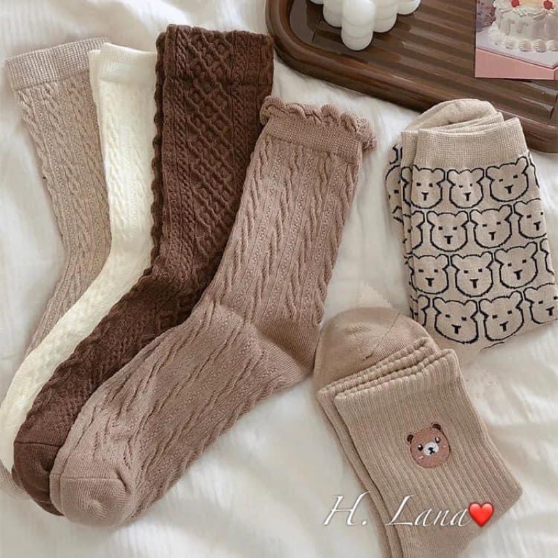 COMBO 8 ĐÔI TẤT HOA CÂY THÔNG