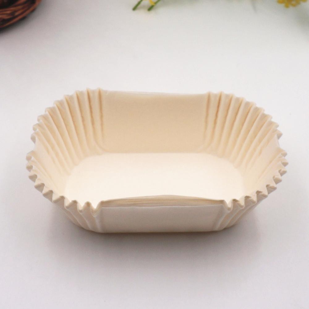 100 cái Baking Cupcake Cake Liner Wrappers chữ nhật nâu