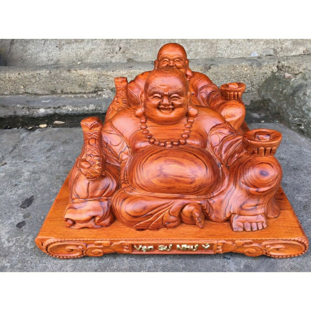Tượng Phật Di Lặc gỗ hương ngang 50cm
