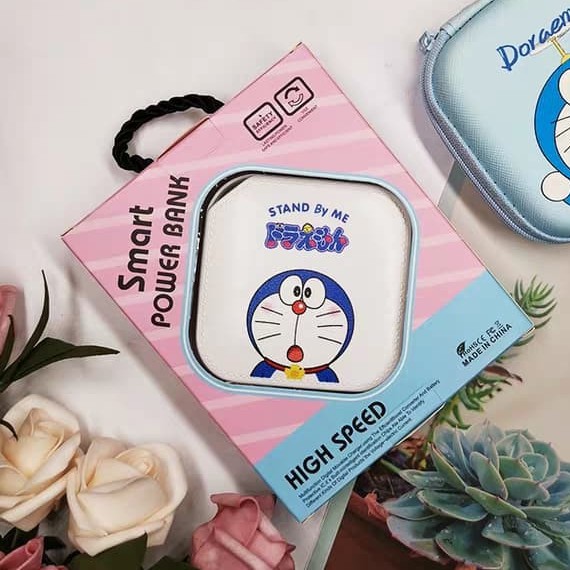 Sạc Dự Phòng Mini Cầm Tay Nhỏ Gọn Hình Doremon Hello Kitty có dây deo cực tiện lợi/Munshop