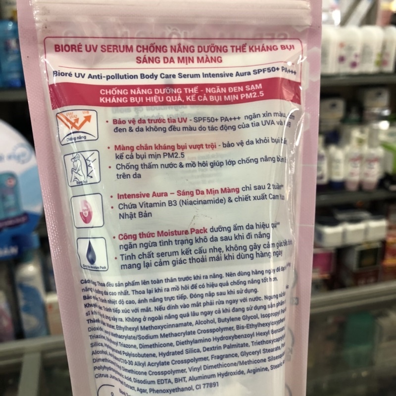 Serum chống nắng dưỡng thể kháng bụi Biore UV SPF 50/PA+++ 150ml