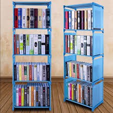 Tủ Sách 4 Tầng Chắc Chắn Bền Đẹp 2 Màu Xanh - Hồng