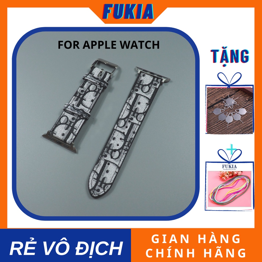 Dây đeo D.I.O.R cho Apple Watch đồng hồ thông minh series 1/ 2/ 3/ 4/ 5/ 6/7/ SE size 38mm 40mm 41mm 42mm 44mm 45mm