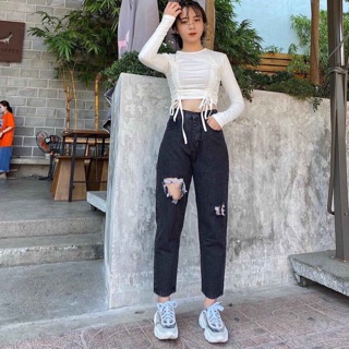 QUẦN BAGGY JEANS RÁCH